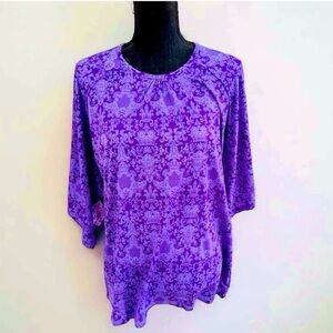 Angel Sleeve Tunic - Violet Jacquard